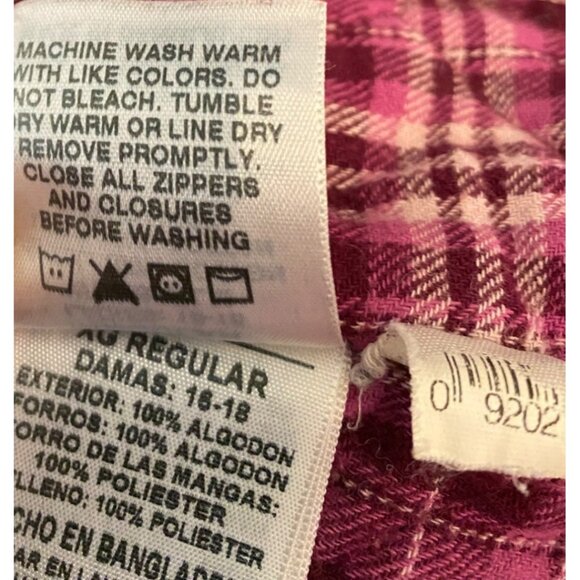 Berne Ladies Maroon Jacket Plaid Lining Snap Closures XL - Picture 6 of 16